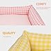 Flowersea Gingham Dog Bed for Small & Medium Dogs - Washable Plaid Checked Bed with Removable Cover (L - 20