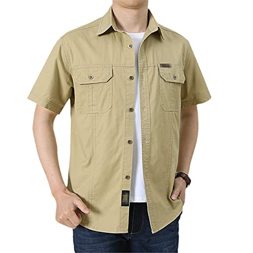 Chemise d'été homme décontractée surdimensionnée manches courtes XXL