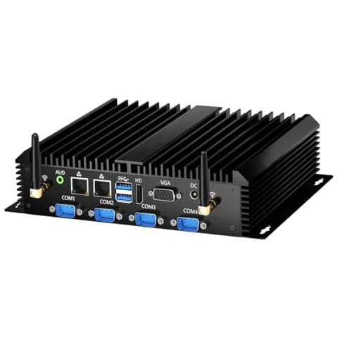msecore Fanless Mini PC, Industrial Computer with Core i5-4200U 8G RAM 256G SSD, 1*HDMI 1*VGA, 6*COM RS232, Dual LAN, WiFi, Support Dual Display WOL, Windows 10 Pro Cover