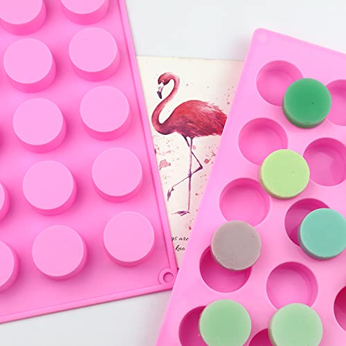 Silicone Round 15 Cavity Mould Fondant Chocolate Resin Clay Candle Mould Diy Kitchen Baking(Appox- 15-20Gm) (15 Cav Round Jkb-688, 17.1 X 13.3 X 2.1 Cm