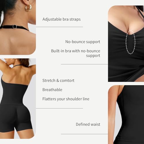 Workout Tank Tops for Women with Built in Bra,Slim Fit Halter Sleeveless Gym Tops Seamless Racerback Athletic Yoga Shirts4