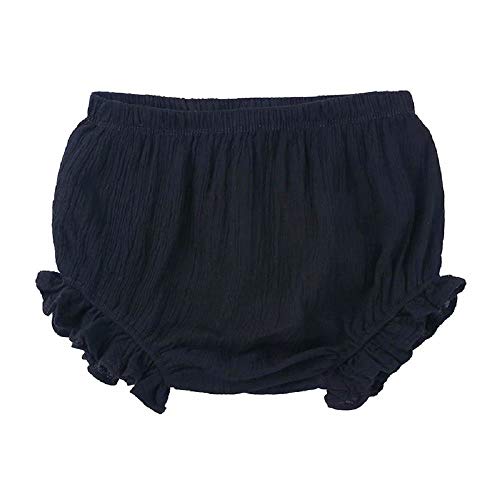SZCQ - Enfants Bébé Fille Solide Shorts Bas Dentelle Court PP Pantalon Coton Lin Bloomers Culotte D'Été - Noir - XL