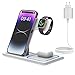 Produktbild Wireless Charger 3 IN 1 Induktive Handy Ladestation Zusammenklappbar Kabelloses Ladegerät Kompatibel für iPhone 14/13/12 Alle Serien Qi Enabled Mobile Phone AirPods iWatch mit QC Adapter(Weiß)