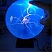 Pelddy Touch Sound Sensitive Glass Plasma Ball Lamp Crystal Blue Color Globe Design (8Inches)