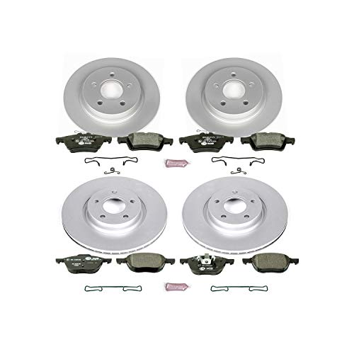 Image of PowerStop Euro-Stop Fully Coated Front and Rear Brake Kit For Volvo C30 2008-13 |C70 2006-13 |S40 2006-11 |V50 2006-11 - ECE-R90 Certified Brake Pads + Disc Rotor Upgrade, ESK4051