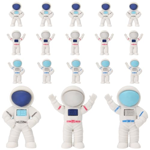 18 Pcs Astronaut Erasers, 3D Cartoon Spaceman Pencil Erasers for Kids, Cute Outer Space Themed Eraser for School Supplies, Reward Gifts, Party Favors