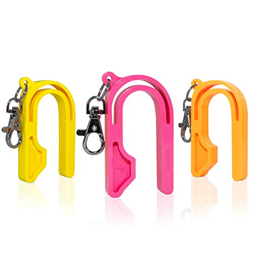 The Car Seat Key - Easy CAR SEAT UNBUCKLE by NAMRA Made in USA (3 Pack, Neon Collection)