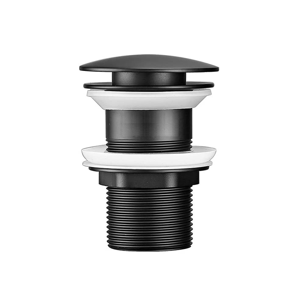 Flood drenaje de acero inoxidable negro mate tapón baño sin rebosadero