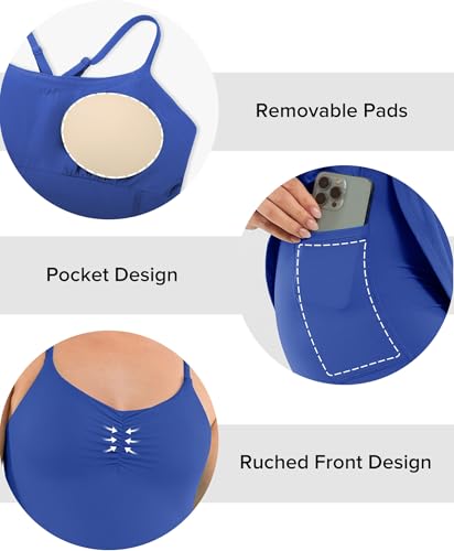 BRXL Pull Down Built-in Shorts and Bra Tennis Dress for Women Adjustable Straps Athletic Golf Workout Active4