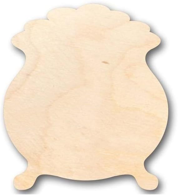 Unfinished Wood Pot of Gold Leprechaun Shape St Patrick's Craft up to 46" DIY 12" / 1"