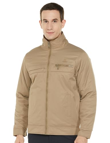 Image of Qube By Fort Collins Men's Winter Jacket - Padded Casual Jacket for Men | Full Zip High Neck Jacket with Stand Collar, Chest Zip Pocket & Side Pockets for Office, Winter Wear, Travel & Daily Use