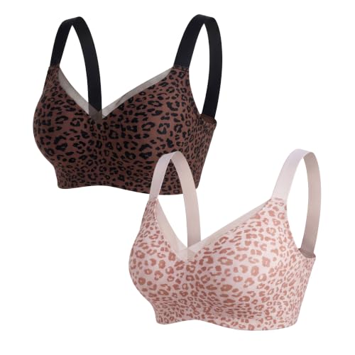 Image of PoseFree Seamless Jelly Bra Wireless Supportive V Mesh Bra for Older Women | Full Coverage,Everyday,Buttery Soft Invisible Under Tshirt Bralettes,No Underwire,Back Smoothing,Plus Size,All-Age Comfort