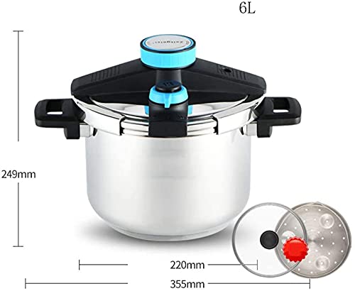 Household Explosion-Proof Pressure Cooker,304 Stainless Steel High Pressure Cooking Pot for Gas Stove Induction Cooker 3-5 People Use (Color : Blue) - Image 8