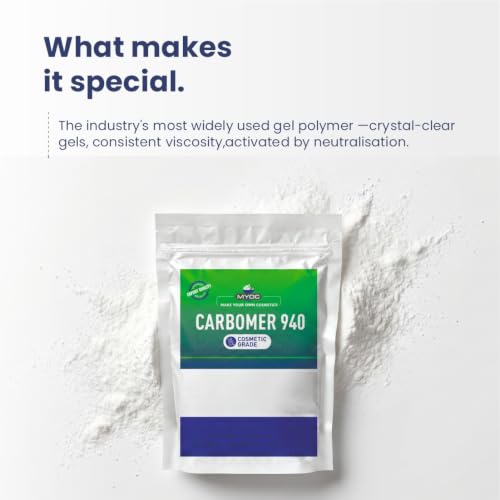 Image of Carbomer 940 Powder for DIY Skincare - 454 g | Cosmetic Grade Thickening & Gelling Agent | For Serums, Gels, Creams, Lotions, Hand Gel & Personal Care Formulations