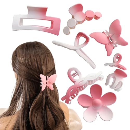 Pinzas grandes para el cabello mujer pelo fino y grueso degradado rosa
