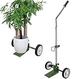 Upgrade Plant Mover Plant Dolly with Wheels Heavy Duty Garden Pot Mover with Adjustable Handle and Flat-Free Wheels, Max 220 Lbs Capacity, Plant Dolly Caddy for Heavy Plant Pots