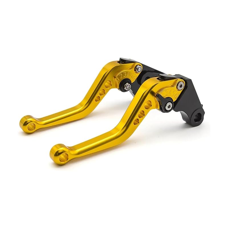 1 Paia Leve Freno Frizione per Fantic Caballero Flat Track125 250 500 Rally/Scrambler 500, Moto Manopole Regolabile CNC Alluminio Ricambi Sostituzione Racing Accessori Sportive,Short-Yellow