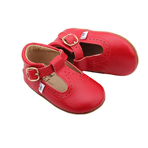 Liv & Leo T-Bars Oxford Shoes Dress Girl First Walking Crib Shoes Genuine Leather Soft Sole 0-24 Months4