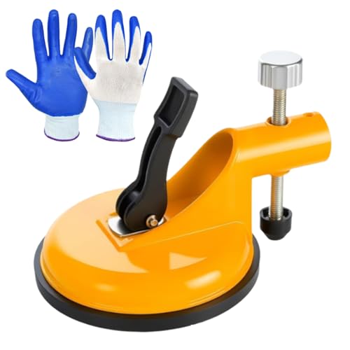 Adjustable Height Setter - Professional Countertop Leveling Tool, Floor Gap Fixer Tool, Floor Gap Tightener with Vacuum Lifting Clamps Rubber, For Granite, Marble, Quartz Slabs (Yellow)