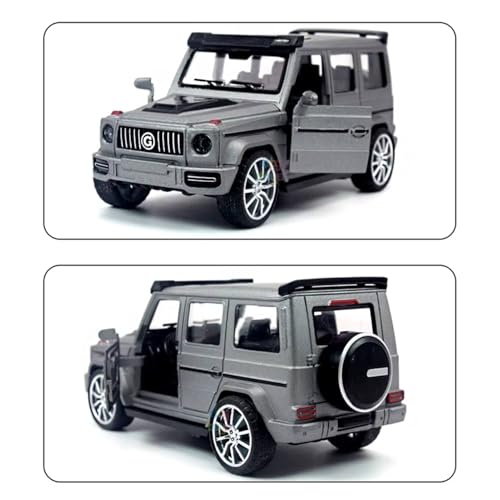 Image of SHAKTISM Die-Cast Metal Car Toy -1:36 Scale, Opening Doors, Pull Back Function, Collectible Toy, Racing Car for Kids Birthday Gift for Boys Girls (Grey G-Wagon Diecast)