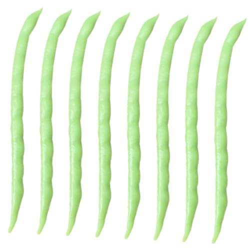 Amosfun 8 Piezas Judías Verdes simuladas Artificial Frutas y Verduras de Juguete. Mini Vegetales Falsos Papa alubias Bean Accesorios Vegetales verdura Realista de polivinilo Green