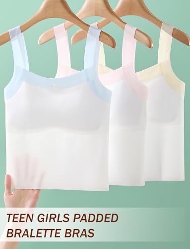 Happy Cherry Training Bras for Girls Seamless Tank Bralette Teen Girl Padded Camisoles Undershirts 7-16 Years4