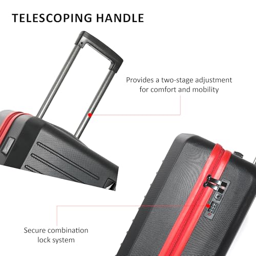 Image of Nautica Trolley Luggage Bag 20 inches - Lightweight | ABS Hardshell Material|Trolley with 4 Spinner Wheels and Resetable Combination Lock | Unisex | Small Cabin Trolley Bag for Men & Women, Black