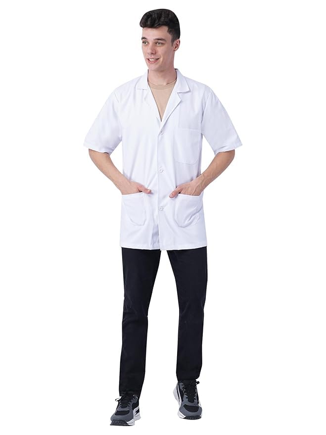 SIYA Unisex Terri Cotton Lab Coat (JI2-3_White_L)-picture-50