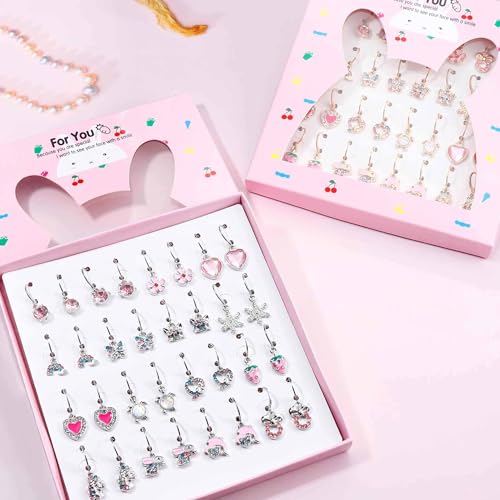 Image of BESTEEL 16 Pairs Hypoallergenic Earrings Set for Girls Women - 316L Surgical Stainless Steel Leverback Dangle Huggie Hoop Earrings Jewelry for Sensitive Ears - Small /Cute - Silver /Gold