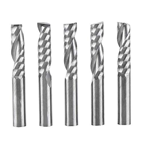 CNC-Bits - 5pcs 6mm Schaft Hartmetall einzelne Flöte Schaftfräser Spiralschneider CNC-Fräsen-Qualitäts-Bits