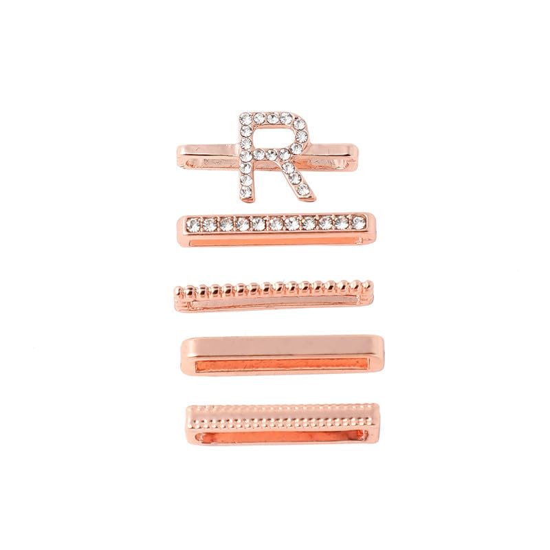Haute Sauce Womens Initial Watch Charm R For Casual Wear | One-Size | Gold Colour | Alloy Material | Artificial Stone Charms | Fashion Watch Charms For Woman & Girls (Pack Of 5) (B0D542M7Y7) Amazon Price History, Amazon Price Tracker