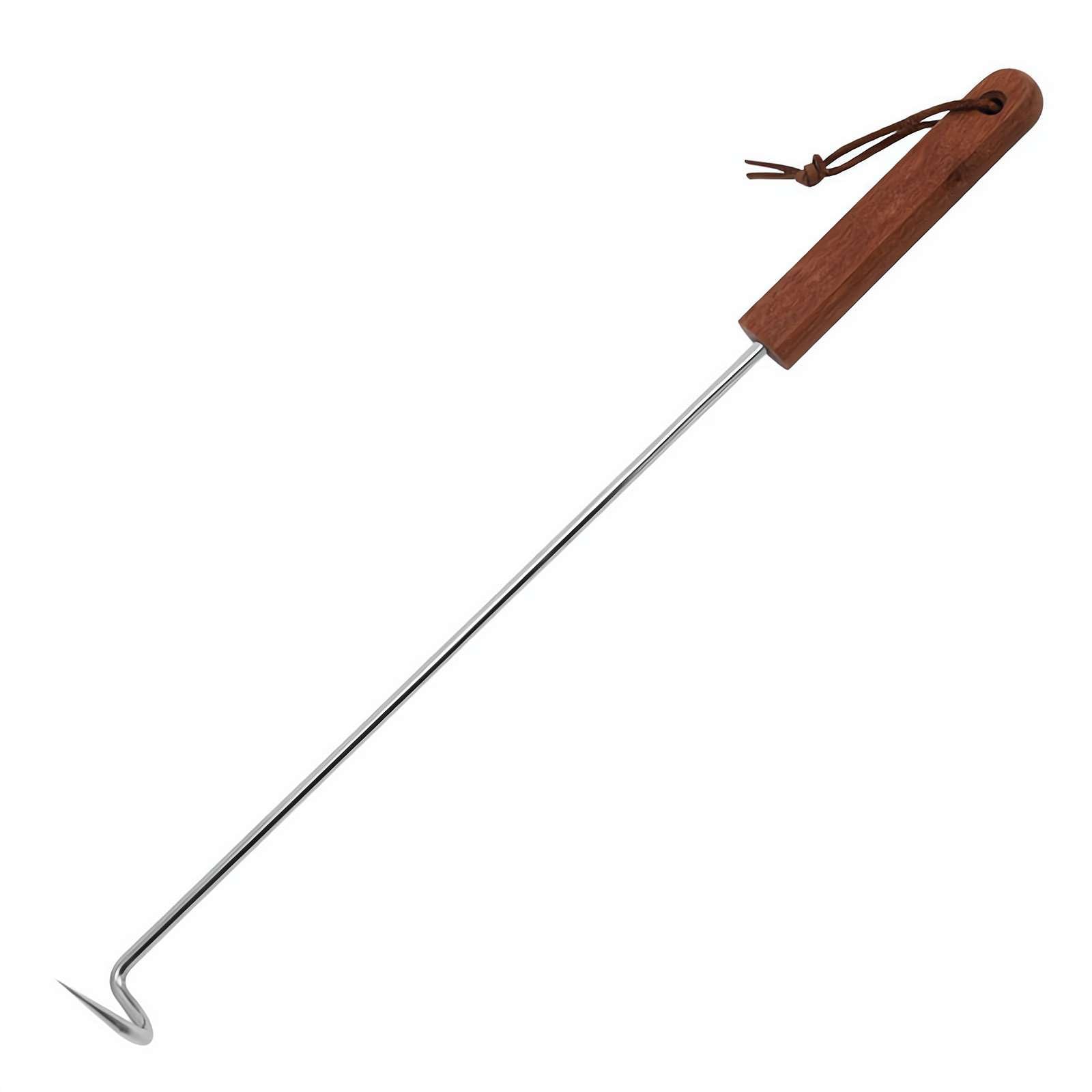 BBQ Food Flipper,Stainless Steel BBQ Meat Turner Hook for Grilling Smoking Griddle,Pig Tail Food Turner Smoking Accessories for Grilling,Flipping Vegetables and Meat Great Tool for BBQ (17inch)
