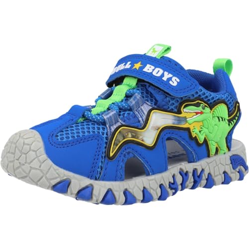 Spinosaurus Royal Blue Kids Sandals with Lights Velcro Closure Dinosaur Design