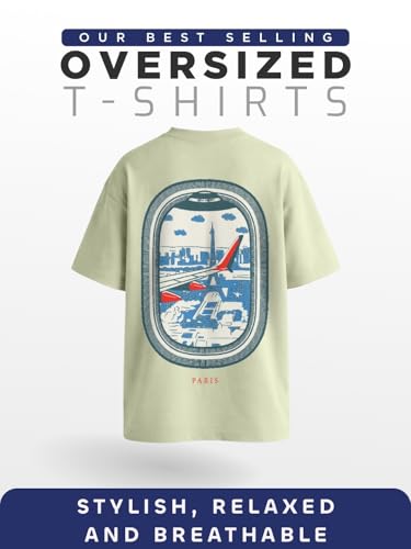 Image of Nobero Men's Oversized Graphic T-Shirt for Men | Soft Cotton | Drop Shoulder Relaxed Fit | Printed Casual Tshirt for Men