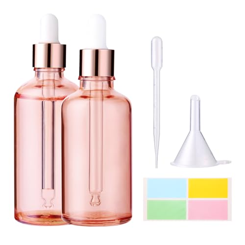 Hyber&Cara Pipettenflaschen mit Glas Pipette 2 x 100ml Roségold...