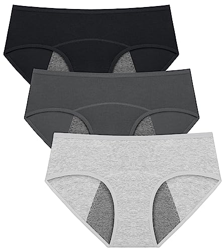 Benirap Perioden Unterwäsche Damen 3 Pack Menstruation Slip Niedrige...