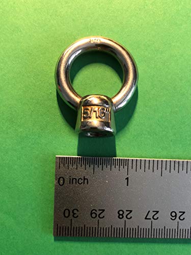 Image of US STAINLESS 20 Pieces Stainless Steel 316 Lifting Eye Nut 5 /16 inch UNC Marine Grade Nut Pitch of 18