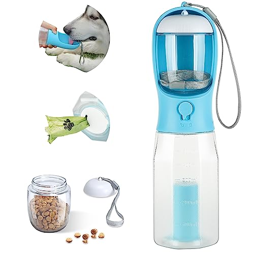 Convenient 3in1 Pet Water Bottle Food Container + Replaceable Waste Bags Safe Bpafree Material with Scale Markings for Easy Usage  Hvahe  Cucciolini Doodles Convenient 3 in 1 pet water bottle food container + replaceable waste bags safe bpa free material with scale markings for easy usage  hvahe   cucciolini doodles
