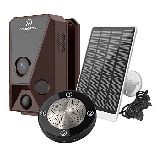 eMACROS Wireless Security Camera Outdoor, Solar Powered 2.4G WiFi Home