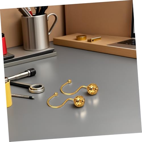 Ganchos para cortinas de ducha de metal dorado con bola hueca resistente 7