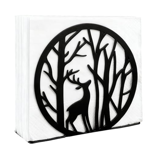 Weihnachten Serviettenhalter Schwarz,Elch Serviettenhalter aus Metall...