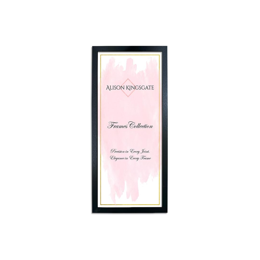 Alison Kingsgate Sleek 16X8 Picture Frame - Engineered Wood with Shatterproof Perspex Front -Perfect for Photos, Posters, Certificates -Suitable for Wall Mount or Tabletop Display - Black- โ image 1