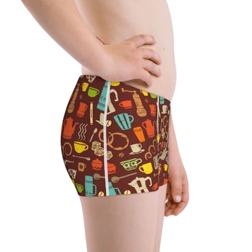 Boys' Cotton Boxer Brief Soft Underwear-Retro Coffee2