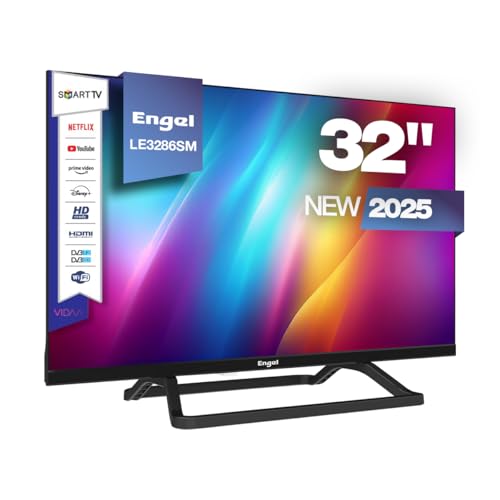 Engel LE3286SM - Smart TV LED de 32'' HD con Sistema VIDAA - Dolby Audio - 3 HDMI, 2 USB - Acceso a Netflix, Prime Video y Disney+ - Función Cast - Modo Hotel - PVR y Time-Shift