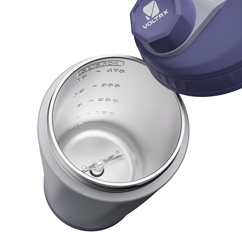 Image of VOLTRX ChillMix Shaker Bottle Insulated Stainless Steel - USB C Rechargeable Electric Protein Shake Mixer, Shaker Cups for Protein Shakes and MealReplacement, Chrome Steel