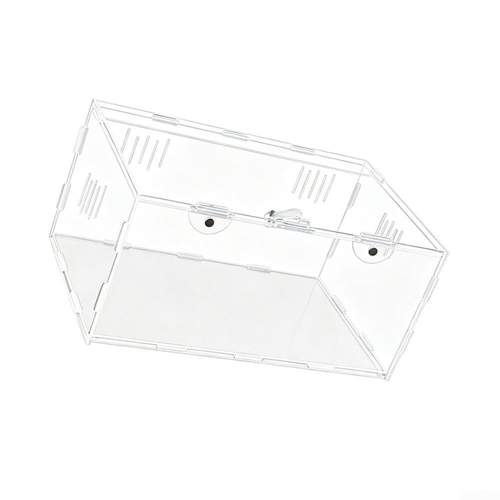 Scatola Allevamento per Gechi e Ragni Scatola Allevamento per(30*20*15cm) | Chiusura a scatto per sicura, fori ventilazione laterali, design a conchiglia, previene fughe, per ideale per gechi