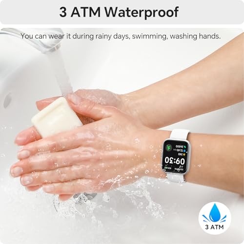 Image of Smart Watches for Women, 1.85 inch HD Smart Watch for Samsung /iPhone /Android, Fitness Tracker with 24 /7 Heart Rate /Sleep /SpO2 Monitor, Smartwatch 120+ Sports Modes 3ATM Waterproof (White, 1.85)
