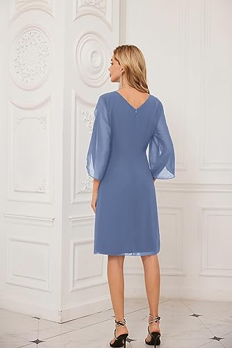 Image of GRACE KARIN Womens Formal Wedding Guest Dress 2026 Chiffon Cocktail Dress Mother of the Bride Dresses Midi Fashion Clothing