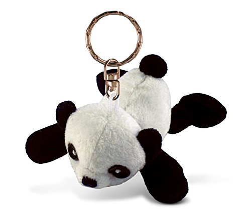Puzzled Panda Plush Keychain Stuffed Animal Toy - Soft Fur Wild Life Animal White Panda Charm Keyring, Cute Decorative Plush Toy Accessory Fun Buddy for Kids Bag, Purse, Backpack, Handbag - 4 Inches