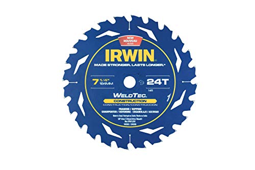 IRWIN Tools Marathon WeldTec Corded Circular Saw Blade, 7 1/4-inch, 24T (14035)